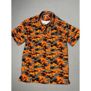 Tattoo Golf Camo Collection Mens M Orange Grey Camouflage Skull Polo Shirt